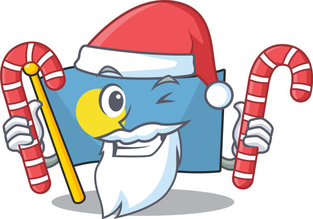 快乐旗帕劳卷轴卡通人物圣诞老人图片下载