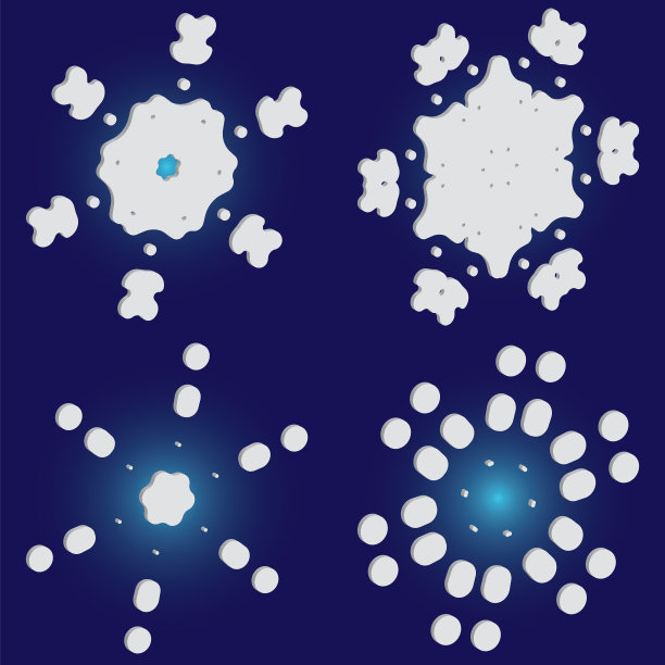 把孤立的雪花落在蓝色上图片下载