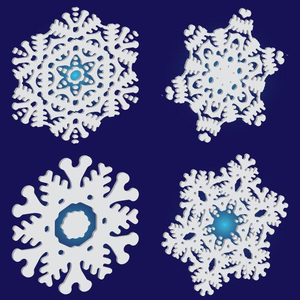 设置圣诞3d雪花在蓝色的背景图片下载