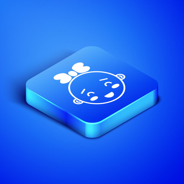 等距快乐的小女孩头像被孤立了图片下载