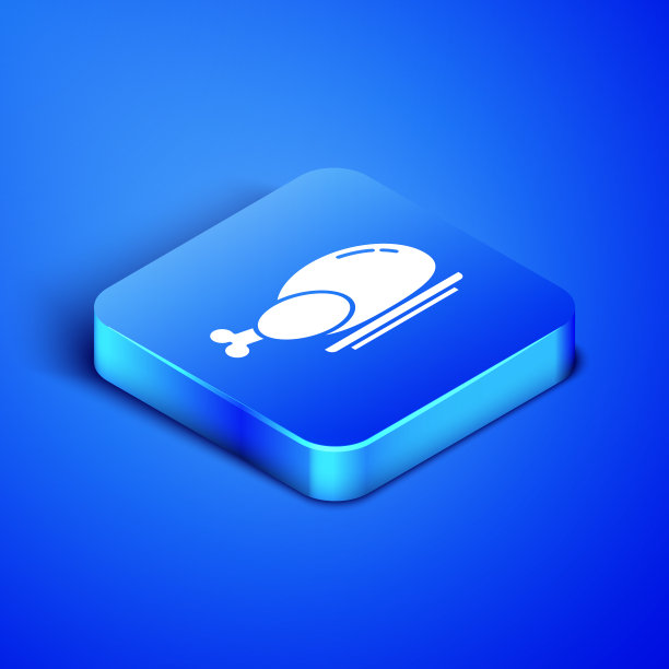 等距烤火鸡或鸡肉图标孤立图片下载