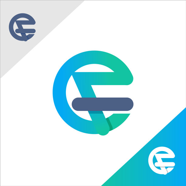 抽象C F字母Logo模板图片下载