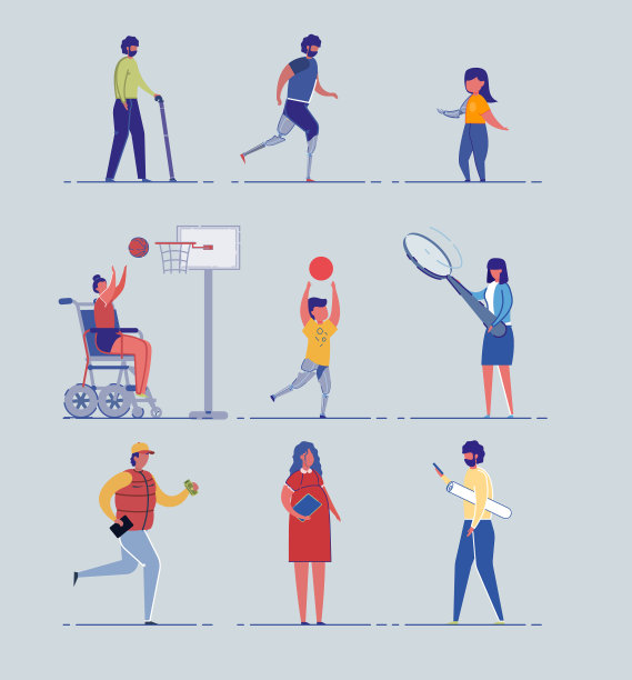 不同年龄、健康和性别的人的特点图片下载