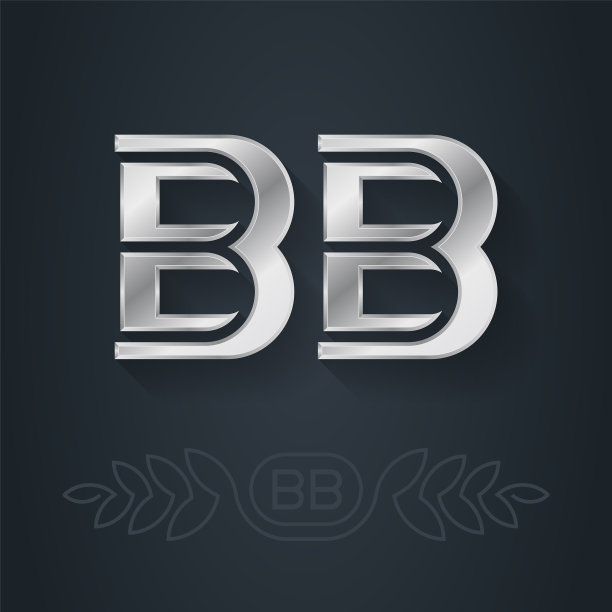 b -首字母或银色标志b和b -金属图片下载