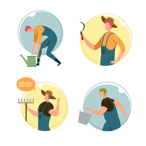 设定快乐的角色农场工人图片下载