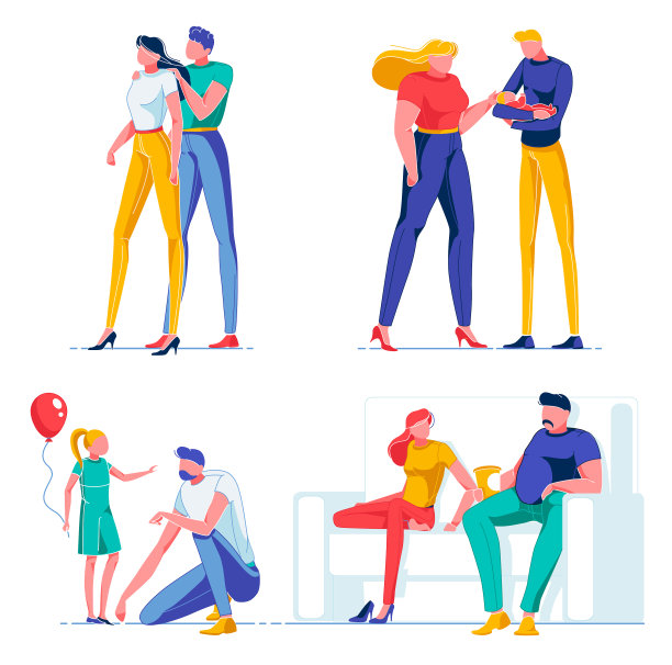 男人和女人的性格在可爱的关系图片下载