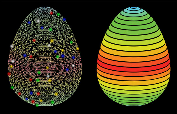 耀斑网丝架抽象蛋谱图片下载