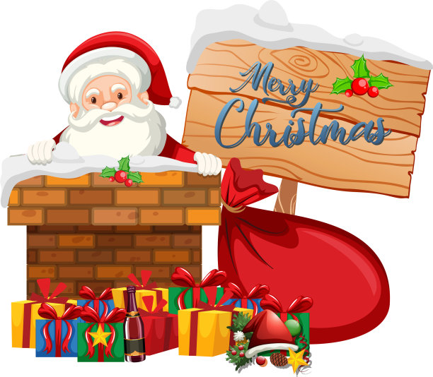 圣诞主题与圣诞老人和礼物图片下载