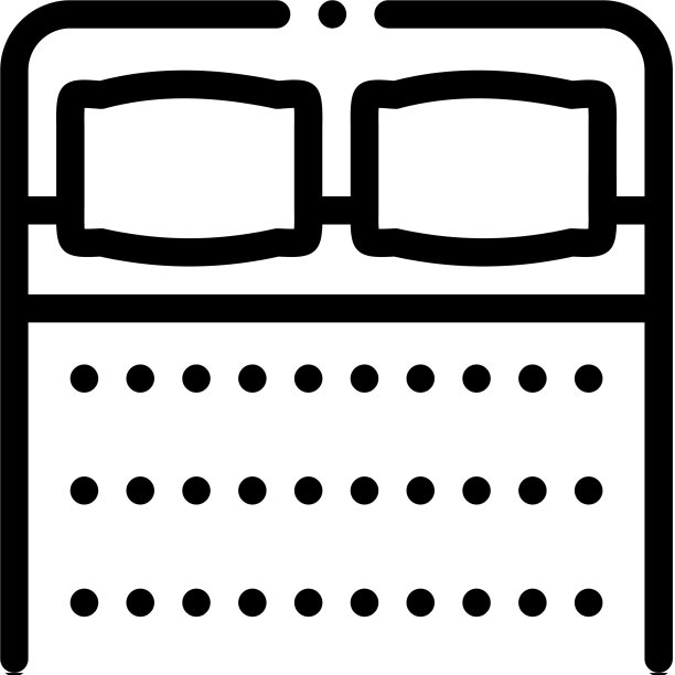 舒适的双人床图标轮廓图片下载