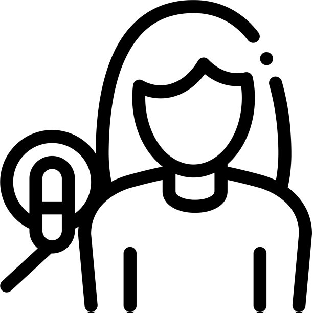 女人与麦克风图标轮廓图片下载