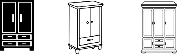 橱柜图标孤立的白色背景图片下载