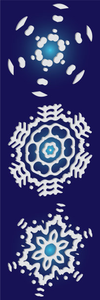 把孤立的雪花落在蓝色上图片下载