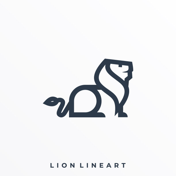 狮子坐在模板图片下载