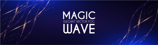 抽象的金色波光在蓝色背景上图片下载