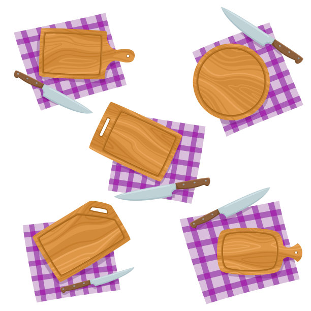 卡通设置与切菜板刀餐巾图片下载