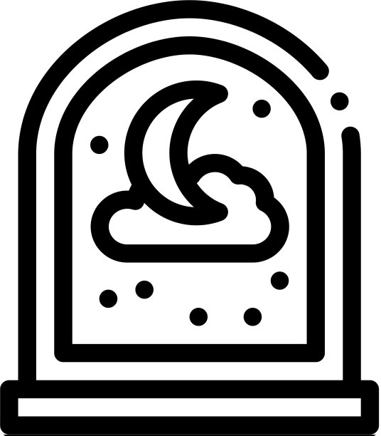 月亮星星和云的图标轮廓图片下载