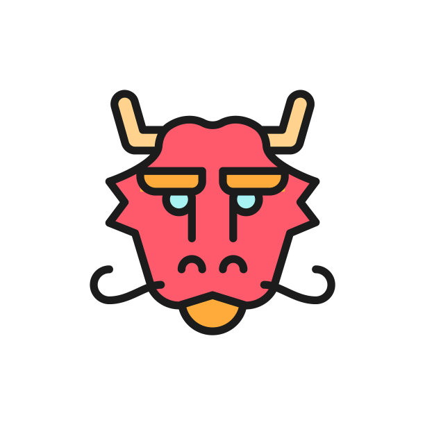 中国传统的面具龙面平色图片下载