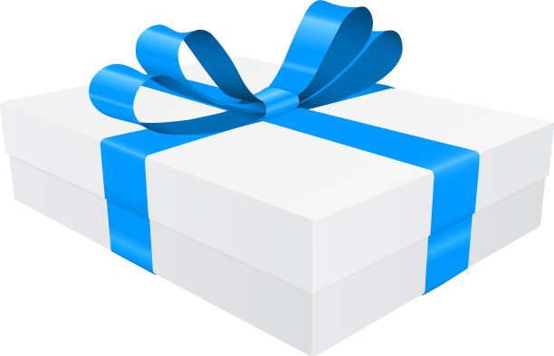 用闪亮的蓝色丝带装饰的礼盒图片下载