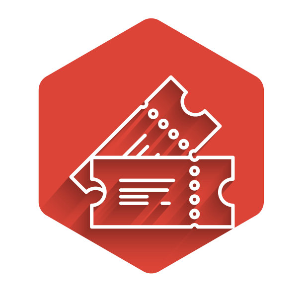 白线影院票图标与长隔离图片下载