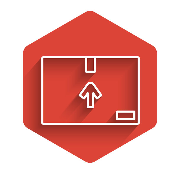 白色线纸板箱与交通标志图标图片下载