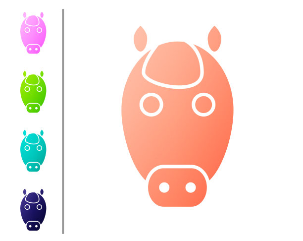 珊瑚马星座图标孤立在白色图片下载