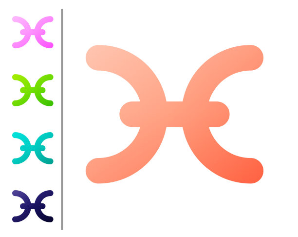 珊瑚双鱼座星座图标孤立在白色图片下载
