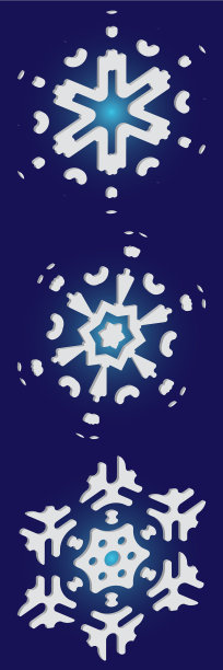 设置圣诞3d雪花在蓝色的背景图片下载