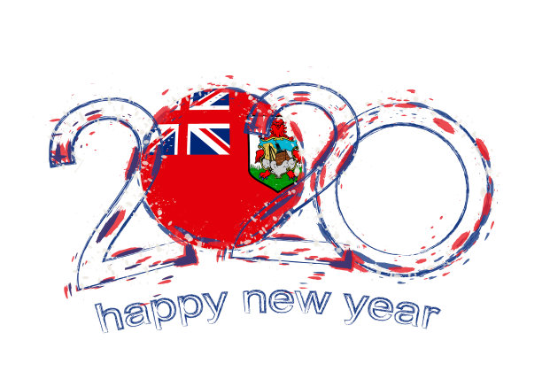用百慕大旗庆祝新的2020年图片下载