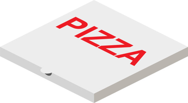 白色披萨盒封闭孤立在白色上图片下载