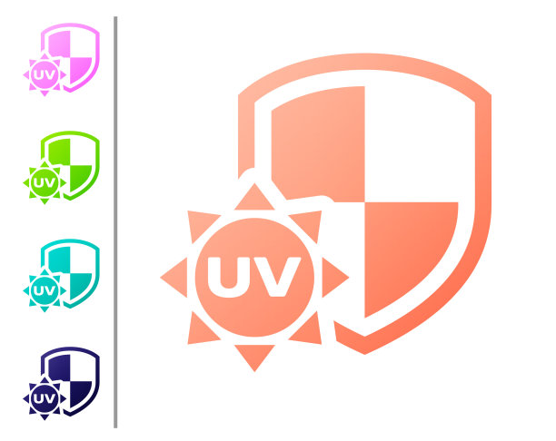 珊瑚紫外线防护图标孤立在白色图片下载