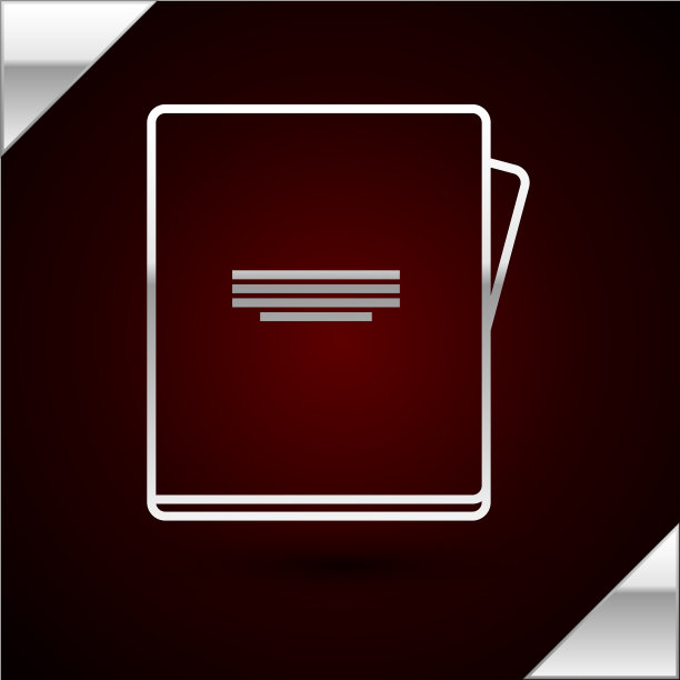 银线笔记本图标孤立在深红色图片下载