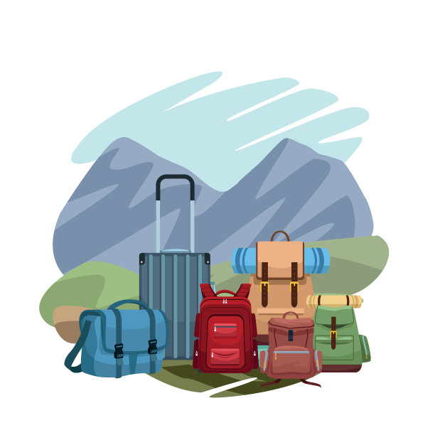 旅行背包和包的风景和图片下载