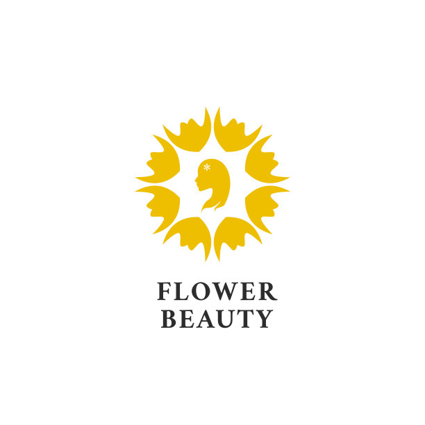 花瓣花美丽标志图标简单与女人图片下载