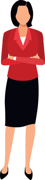 成年女商人站图标彩色设计图片下载