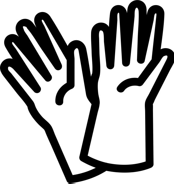 橡胶手套图标孤立轮廓符号图片下载