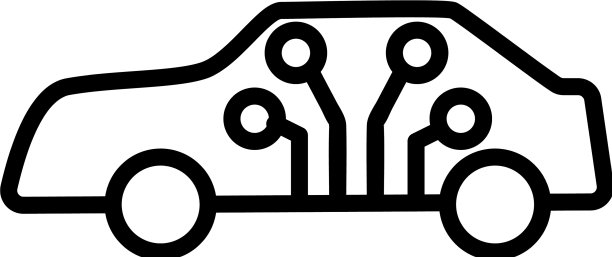 智能车图标孤立轮廓符号图片下载