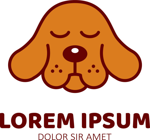 聪明而冷静的老伯纳德狗头标志图片下载