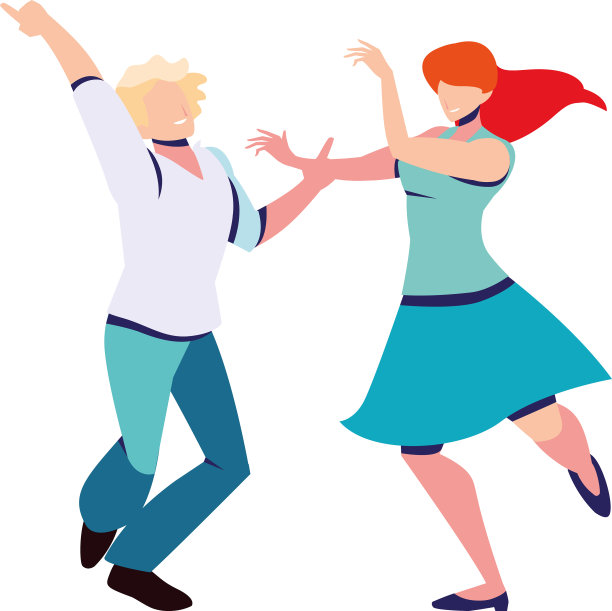 一对夫妇在白色上摆姿势跳舞图片下载