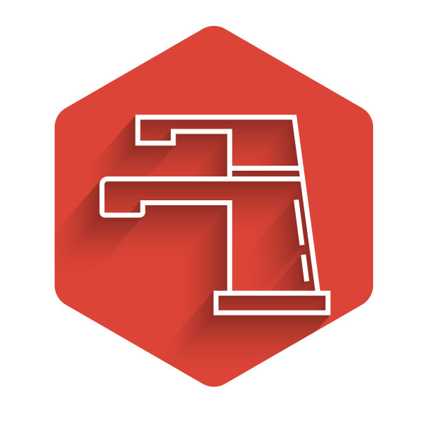 水龙头图标白线与长隔离图片下载