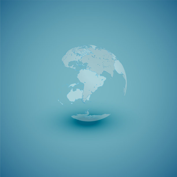 在蓝色背景上点亮世界地球地图图片下载