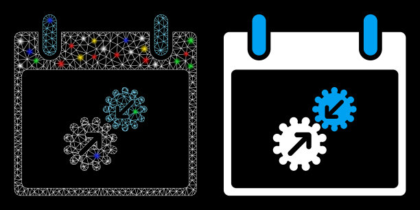 耀斑网线框齿轮一体化日历图片下载