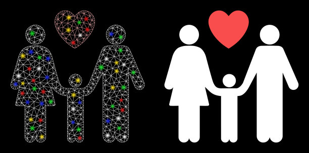 明亮的网格2d家庭爱图标耀斑图片下载