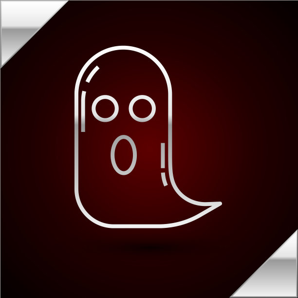 银线幽灵图标孤立在暗红色图片下载