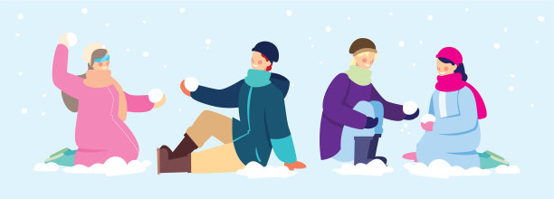 给人们穿上蓝色的冬装图片下载