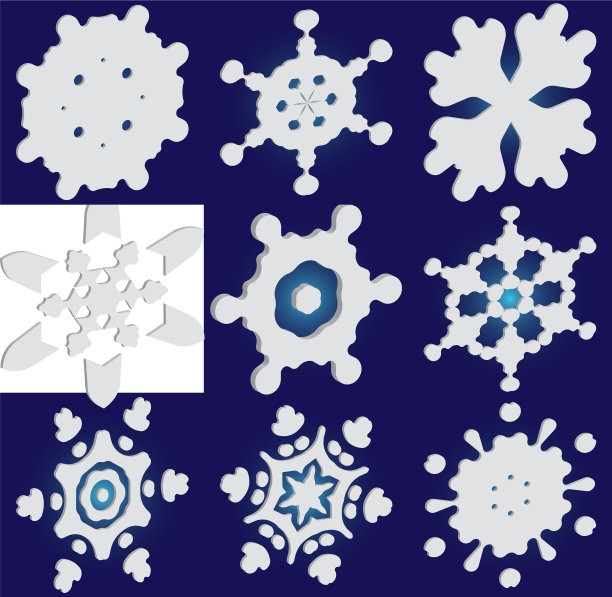 把圣诞纸雪花放在蓝色图片下载