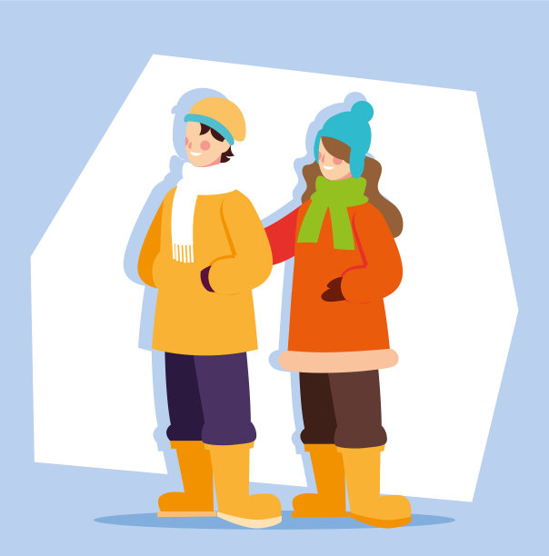 浪漫的场景配上冬装图片下载