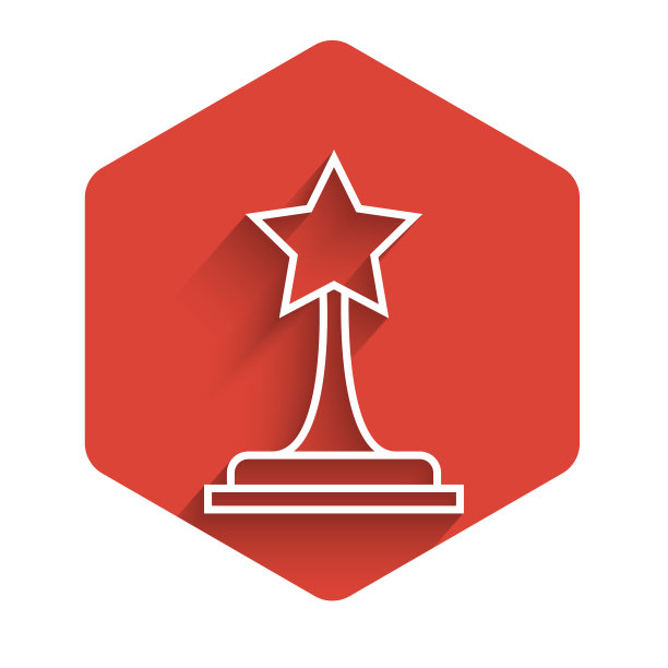 白线电影奖杯图标孤立与长图片下载