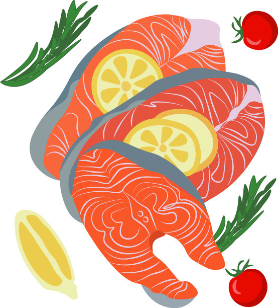 三文鱼牛排设计明信片菜单图片下载