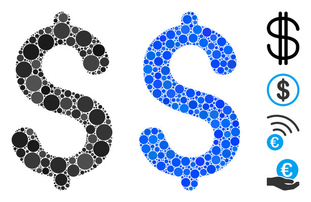 美元马赛克图标球项目图片下载