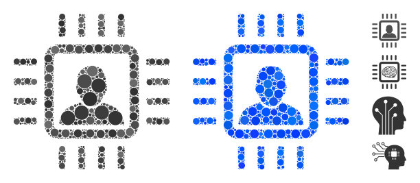 神经处理器组成图标圆图片下载